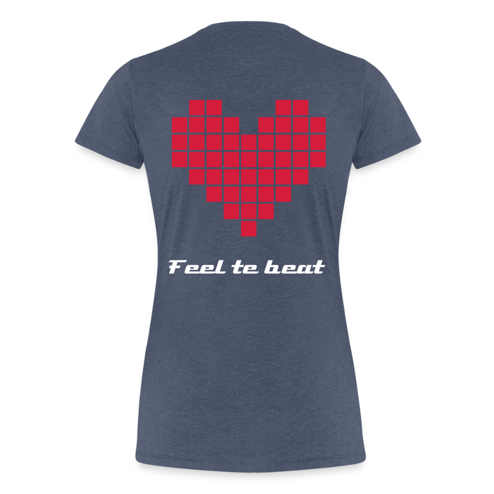 Frauen "feel the beat" T-Shirt - Blau meliert