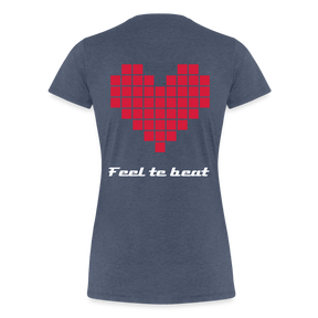 Frauen "feel the beat" T-Shirt - Blau meliert