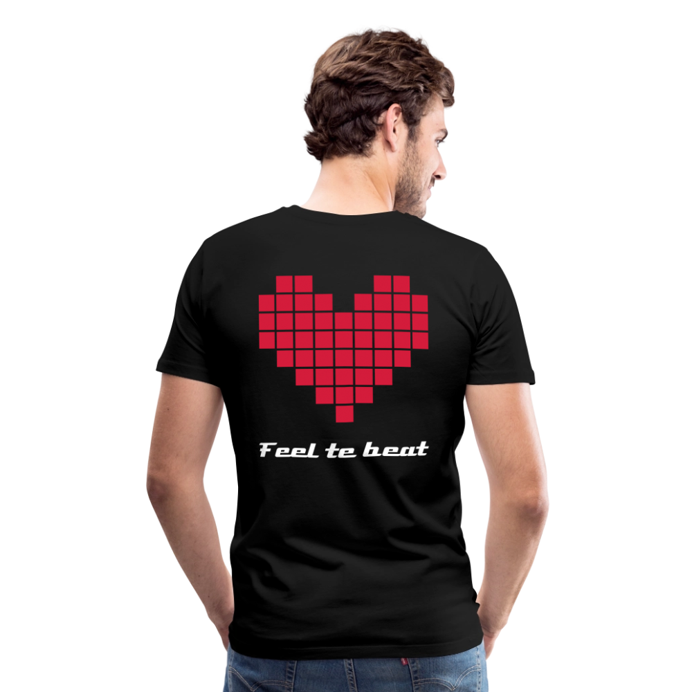 Männer "Feel the beat" T-Shirt - Schwarz