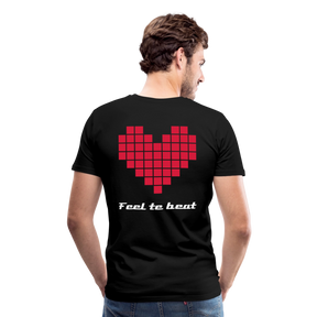 Männer "Feel the beat" T-Shirt - Schwarz