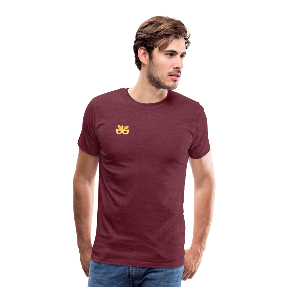 Männer "Feel the beat" T-Shirt - Bordeauxrot meliert