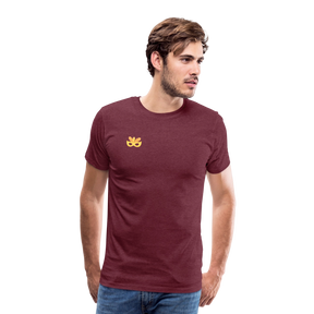 Männer "Feel the beat" T-Shirt - Bordeauxrot meliert