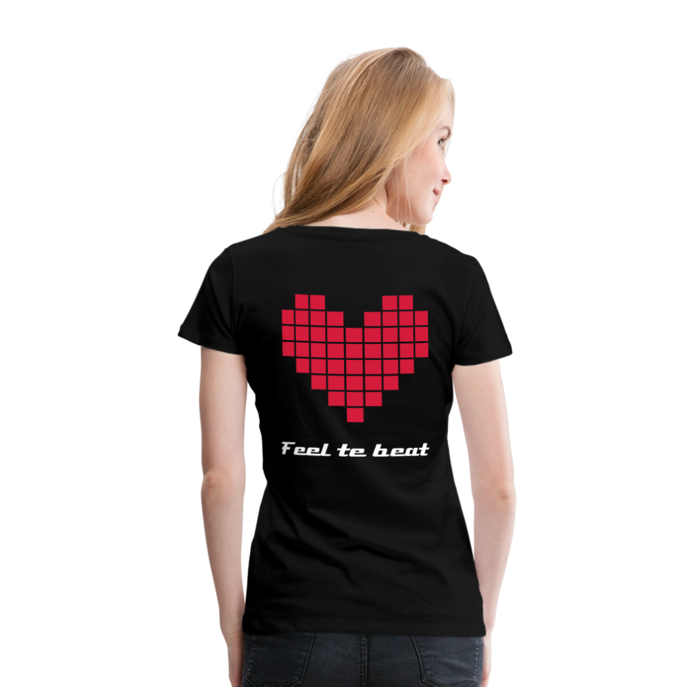 Frauen "feel the beat" T-Shirt - Schwarz