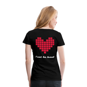 Frauen "feel the beat" T-Shirt - Schwarz