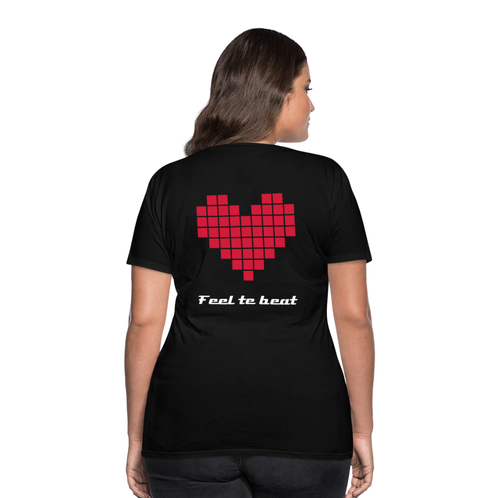 Frauen "feel the beat" T-Shirt - Schwarz