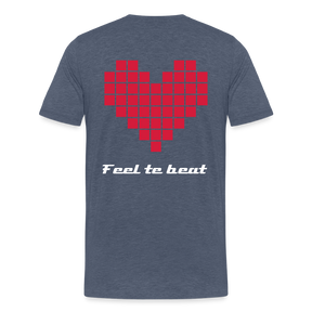 Männer "Feel the beat" T-Shirt - Blau meliert