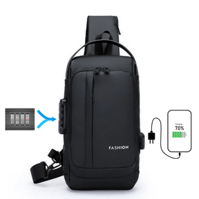 Anti-Diebstahl Brusttasche mit USB-Ladeanschluss